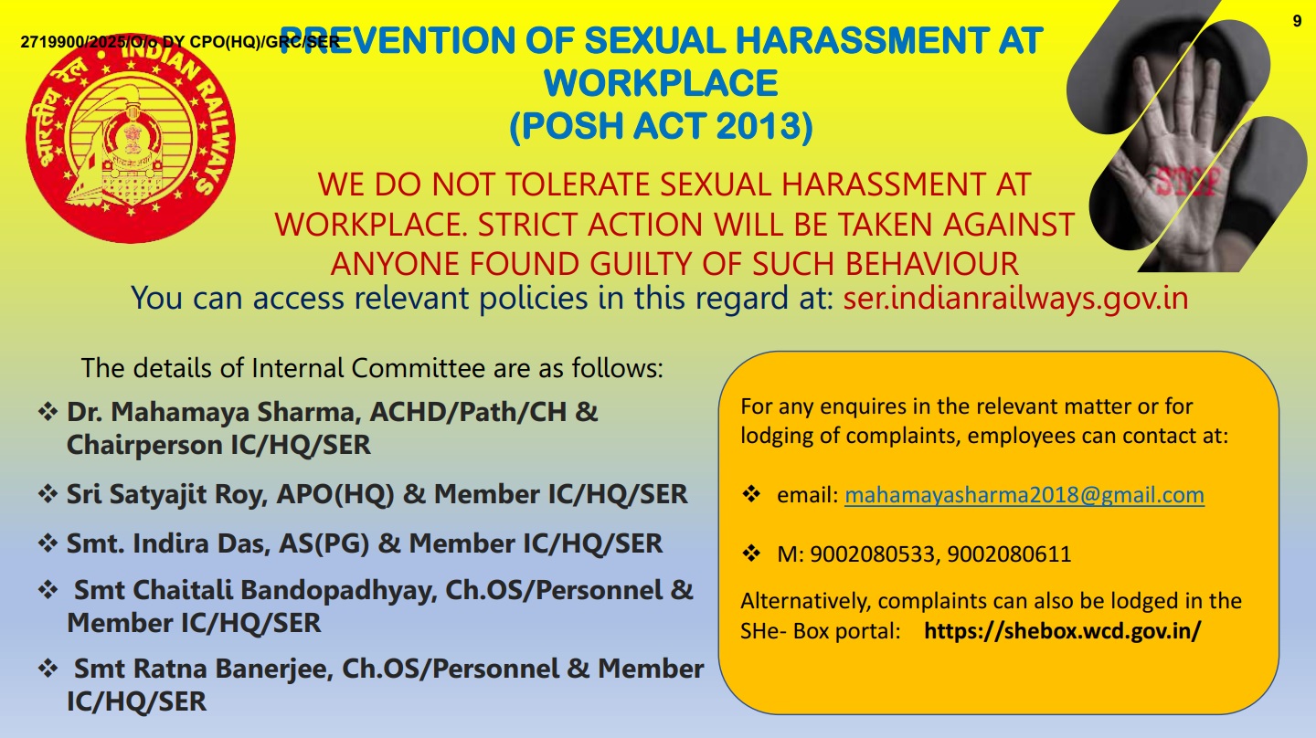 For any enquires in the relevant matter or for lodging of complaints, employees can contact at: mahamavasharma2018@gmail.com